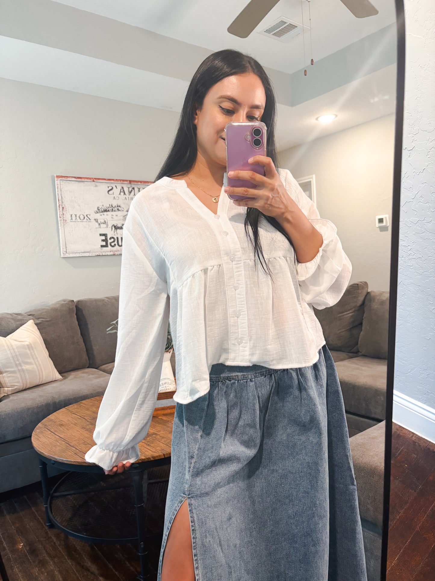 Sweet Peony Button Top