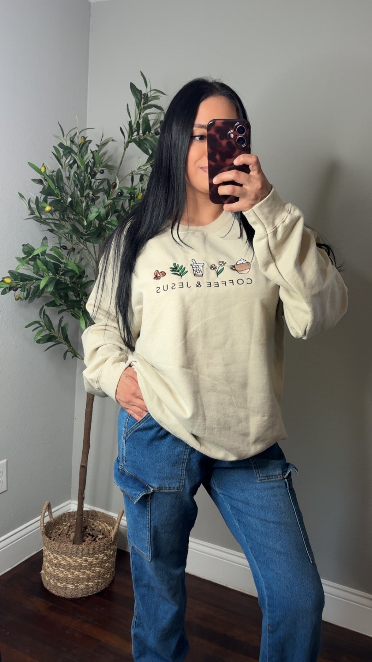 Coffee and Jesus crewneck