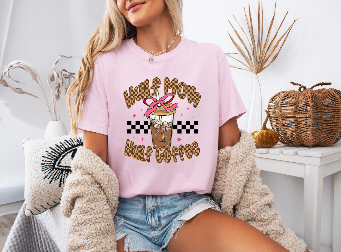 Half Mom and Half Coffee T-shirt