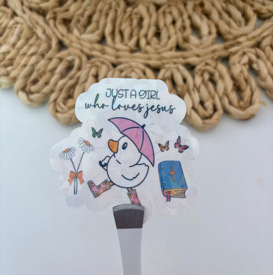 Just A Girl Who Loves Jesus Sticker