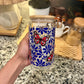 Butterly Talavera Glass Cup