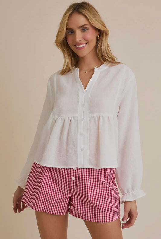 Sweet Peony Button Top