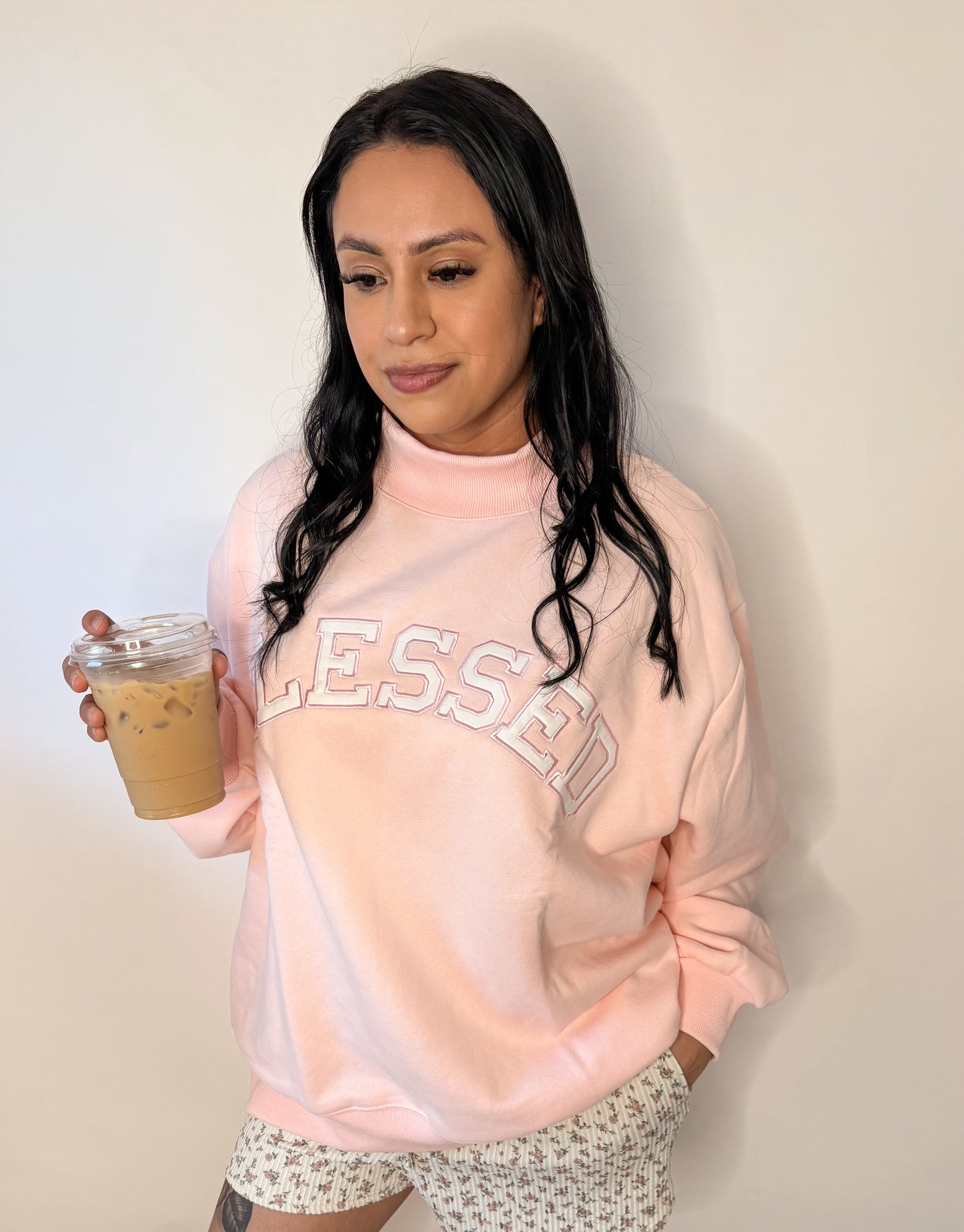 Restock**Blessed & Cozy Mockneck Crew