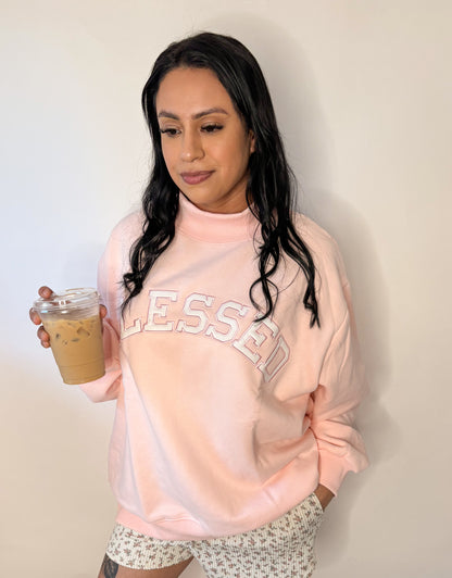 Restock**Blessed & Cozy Mockneck Crew