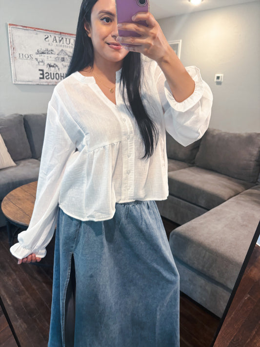 Sweet Peony Button Top