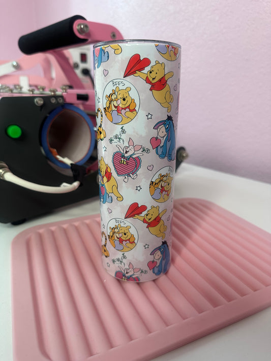 Winnie the Pooh 20oz Tumbler – Cute Valentines Gift, Insulated Stainless Steel Cup