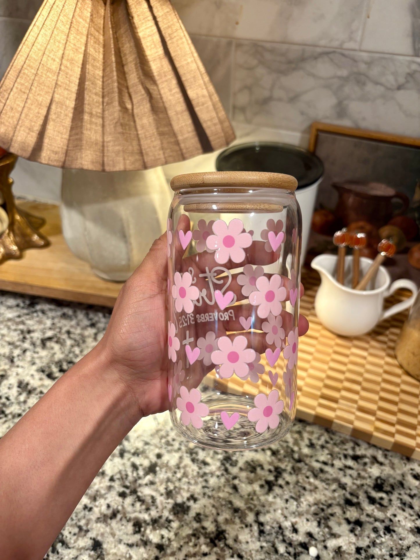 She is Strong Proverbs 31:25 Glass Cup
