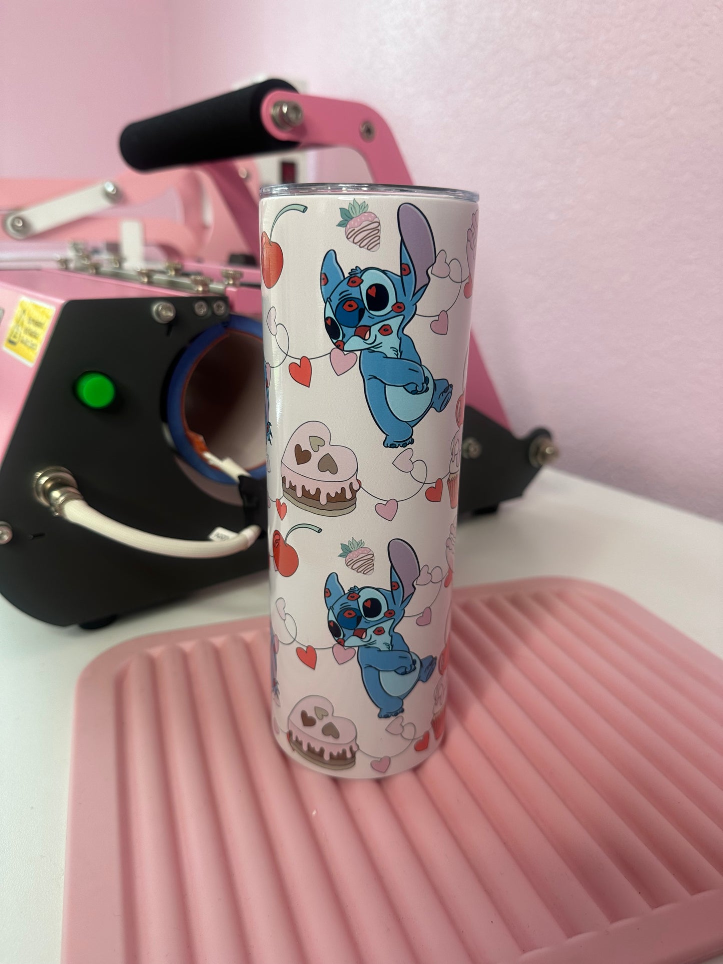 Valentine’s Stitch 20oz Tumbler – Romantic Gift for Stitch Fans, Insulated Stainless Steel Cup