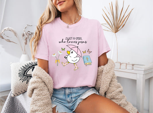 Christian Shirt for Women | Just a Girl Who Loves Jesus Tee | Faith Apparel