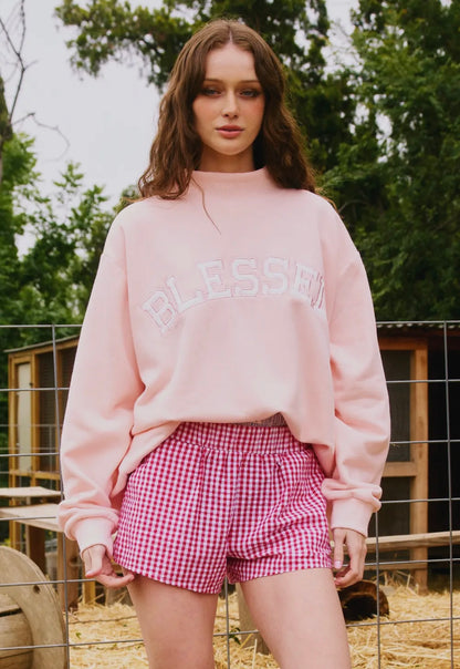 Restock**Blessed & Cozy Mockneck Crew