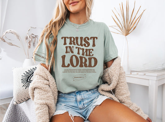 Christian Faith T-Shirt | Trust in the Lord Isaiah 26:3-4 Inspirational Tee