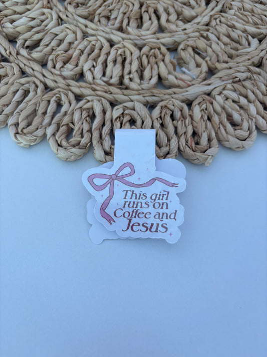 This Girl Runs On Coffee And Jesus Magnetic Bookmark | Bookmarks for Books, Journaling and more